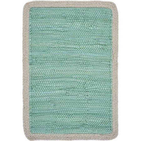 LR RESOURCES LR Resources TABLE18018TUR1117 Bordered Place Mat; Turquoise TABLE18018TUR1117